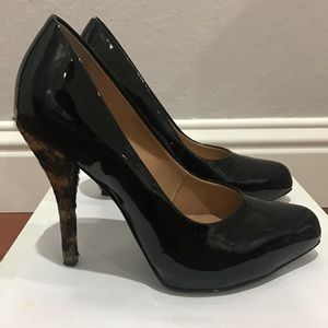 Miucha Black Pumps with Fur Heel